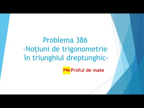 Problema 386: Noțiuni de trigonometrie în triunghiul dreptunghic #profuldemate2020 #Bacalaureat #EN