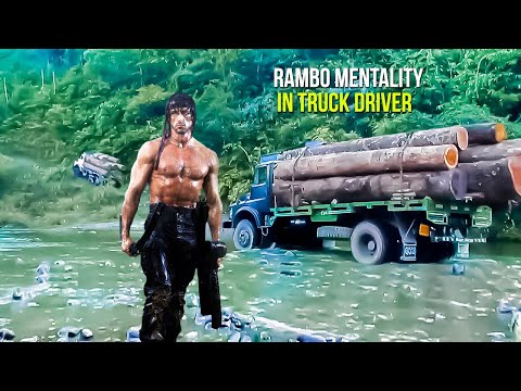 Rambo Truck❗ Logging Truck Driver skills carry Huge wood on Super Extreme roads Like WAR Movies