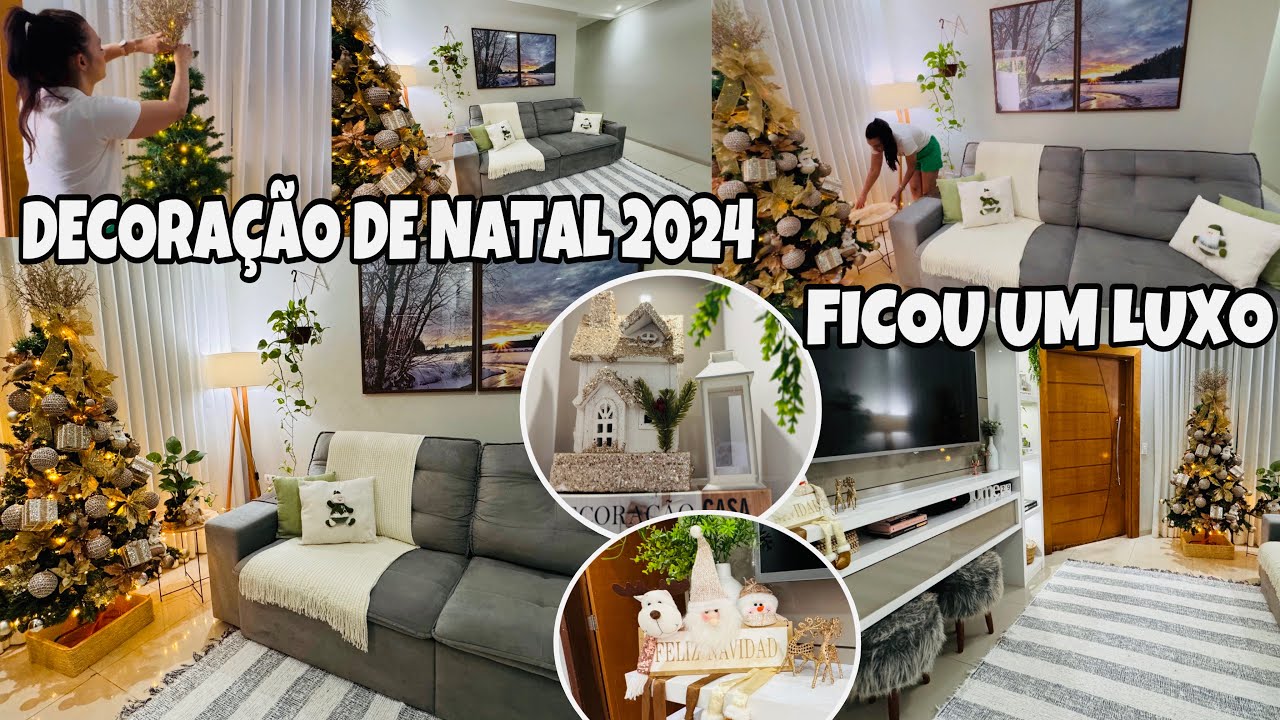 MONTEI MINHA ÁRVORE DE NATAL  DECOREI A SALA FICOU UM LUXO #natal #arvoredenatal #decoraçãodenatal