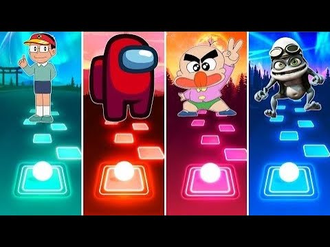 Kiteretsu vs Among Us vs Hagemaru vs Crazy Frog   Tiles Hop