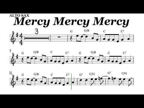 Mercy Mercy Mercy Alto Sax Sheet Music Backing Track Play Along Partitura
