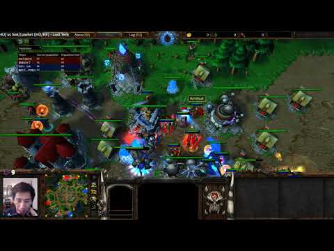Fly/Th000 (Orc/HU) vs Sok/Lawliet (HU/NE) - WarCraft 3 - 2v2 - Fights everywhere! - WC2574
