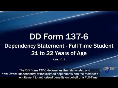 Full-Time Student DD Form 137-6