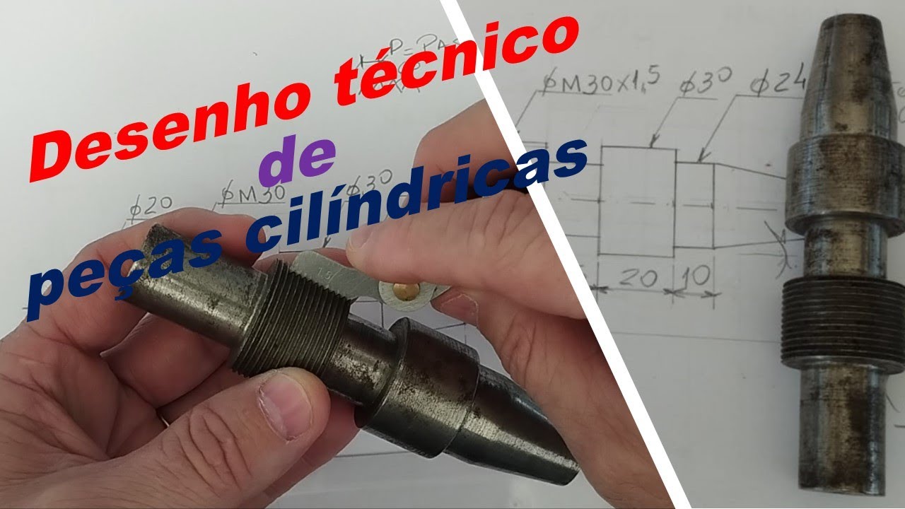 AULA 4 - Como criar DESENHO TÉCNICO de PEÇAS CILÍNDRICAS ( ROSCA E CONICIDADE )