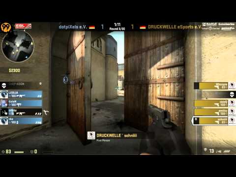 DRUCKWELLE vs. dotpiXels | Viertelfinale, EPS Spring Season 2013 | de_dust2 Map 1 Part 1