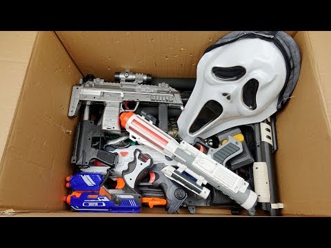 Big Box Full of Toy Guns Scream Mask! Star Wars Toy Rifles and Many Toy Guns in the Box