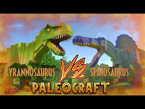 Swrve - Spinosaurus VS Tyrannosaurus Rex! Who's Stronger? - Minecraft Paleocraft DLC Gameplay!
