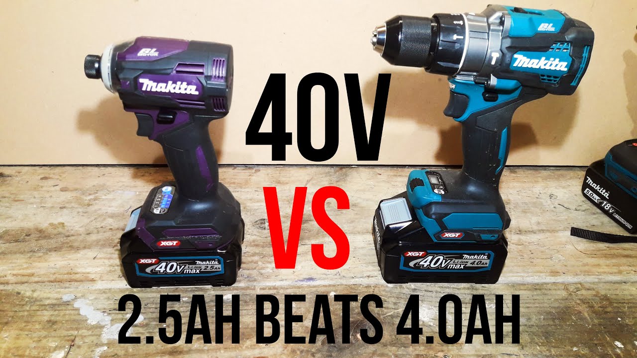 <h1 class=title>Makita 40v Battery Comparison | DID THE 2.5Ah JUST BEAT THE 4.0Ah???</h1>
