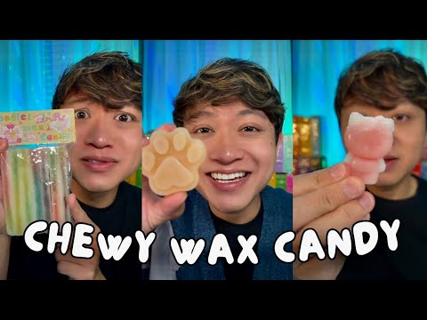 ASMR | Eating Frozen Wax Candy Compilation - Satisfying crunches and chews