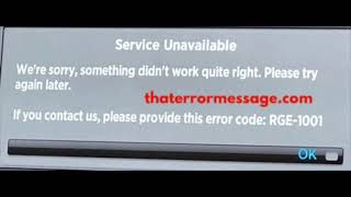 Service Unavailable (RGE-1001) - Spectrum