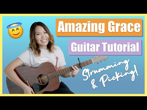 Amazing Grace Guitar Lesson Tutorial EASY 3 ways! [Chords|Strumming|Picking|Cover] (No Capo Option)
