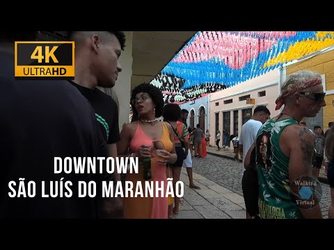 【4K 60fps】 São Luís do Maranhão Walking on streets with a São João vibe