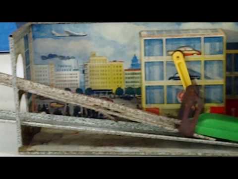 Vintage GARAGE ГАРАЖ 1965 RUSSIAN Tin Toy Clockwork Wind-Up Litho Tinplate USSR