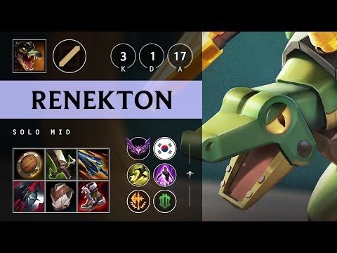 Renekton Mid vs Galio - KR Master Patch 25.12