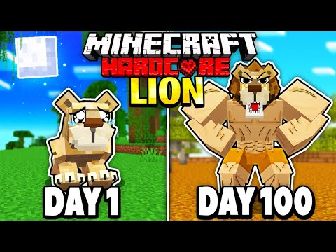 I Survived 100 Days as a LION in Minecraft.. Here's What Happened..