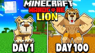 I Survived 100 Days as a LION in Minecraft.. Here's What Happened..