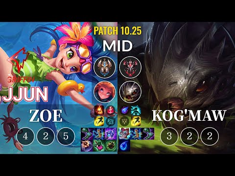 GRF jjun Zoe vs Kog'Maw Mid - KR Patch 10.25