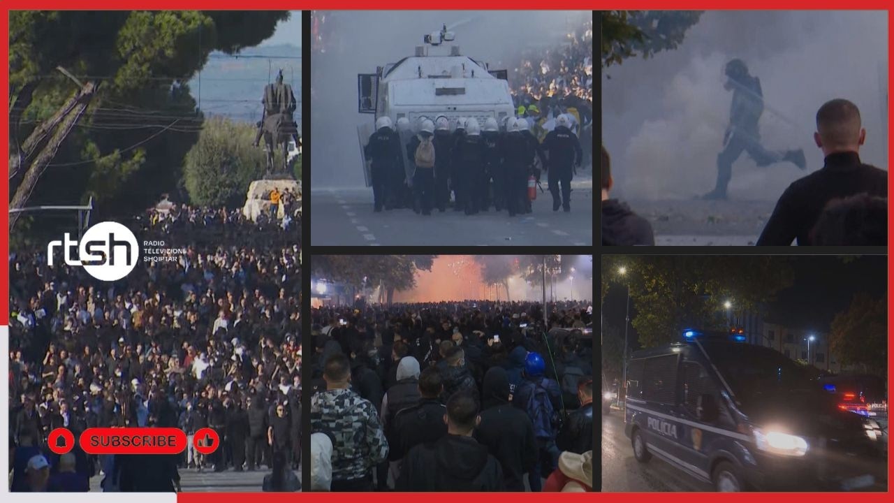 Mbi 6 orë trazira në kryeqytet, protesta e 12-të mbyllet me dhunë, ja çfarë ndodhi në rrugët e Tiranës