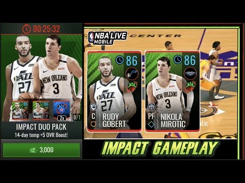 IMPACT DUO PACK! 86 OVR RUDY GOBERT & 86 OVR NIKOLA MIROTIC GAMEPLAY! | NBA LIVE MOBILE 19 S3 IMPACT