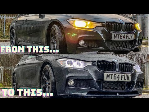 BMW F30 Depo Headlights and Splitter Install!
