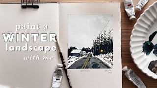 How To Paint a Winter Landscape | REAL TIME Beginner Tutorial