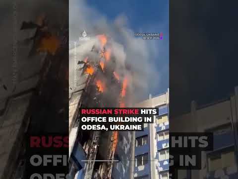 Russian strike hits office building in southern Ukraine | AJ #shorts