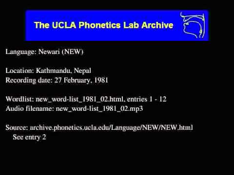 Newar audio: new_word-list_1981_02