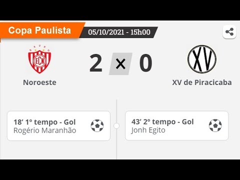 Noroeste 2 x 0 XV de Piracicaba pela 4ª rodada da 1ª fase da Copa Paulista 2021 - Paulistão Play