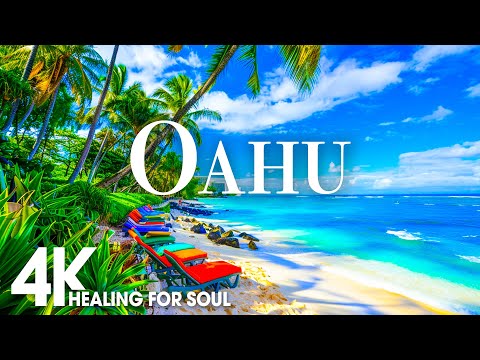 OAHU NATURE in 4K UHD Drone Film + Relaxing Piano Music for Stress Relief, Sleep, Spa, Yoga, Cafe