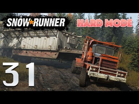 SnowRunner Hard Mode [S01E31] Our longest hauling job yet! Construction Rig Semi Trailer!