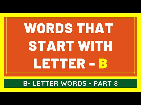 #8 NEW Words That Start With B | List of Words Beginning With B Letter [VIDEO]