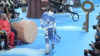 Models and Designer Virgil Abloh on the runway for the Louis Vuitton Menswear Fashion Show