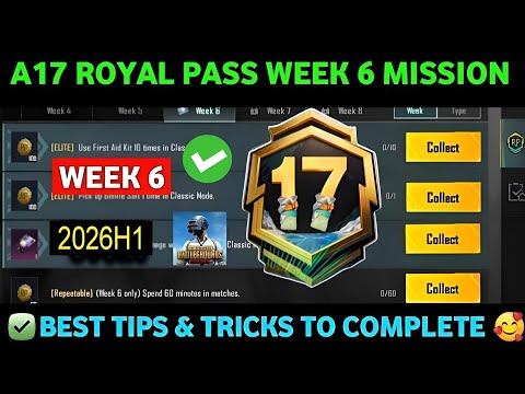 ✅A17 WEEK 6 MISSION🔥Pubg Week 6 Mission Explain🔥A17 ROYAL PASS Week 6 Mission | Pubg Mobile c10s28