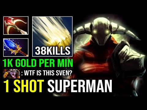 How to Offlane Sven 1K GPM Flying Superman 1 Shot Hammer Intense Level 30 Hard Carry Dota 2