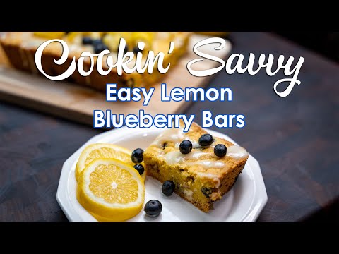 Easy Lemon Blueberry Bars by Cookin' Savvy