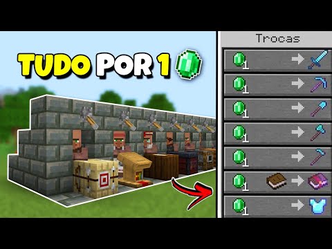 ESTAÇÃO DE TROCAS POR 1 ESMERALDA FÁCIL NO MINECRAFT!
