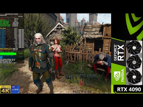 The Witcher 3 Next Gen Patch 4.02 Ultra+ Ray Tracing DLSS3 4k | RTX 4090 | i9 13900K 6GHz