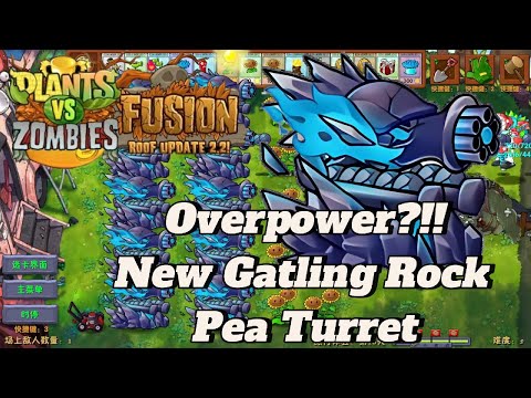 PvZ Fusion 2.2.1 – Gatling Rock Pea Turret DESTROYS Everything!