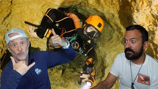 Divers React to Claustrophobic cave dive with the @BlueWorldTV crew