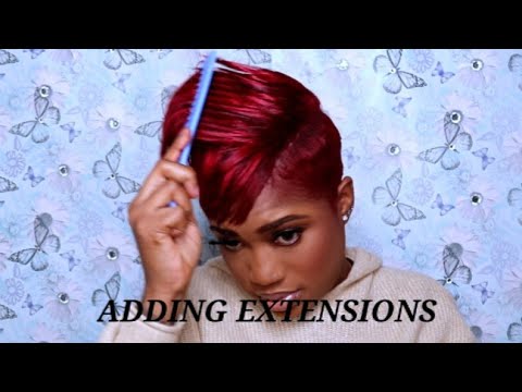 How To:Add Extensions To Your Pixie Cut| Red Hair