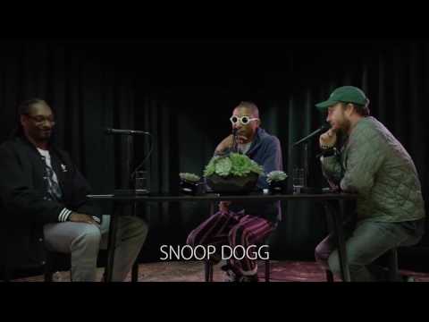 Pharrell and Snoop Dogg telling Caviar Gold Studio stories with Stevie Wonder