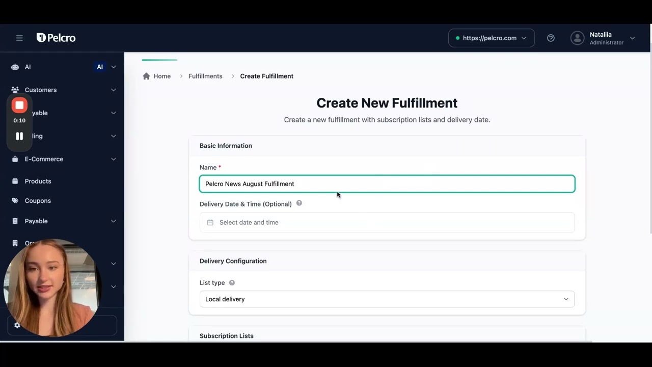 Fulfillment Management and Reports
