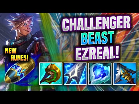 CHALLENGER IS A BEAST AS EZREAL WITH NEW RUNES! - Challenger Plays Ezreal ADC vs Caitlyn! |