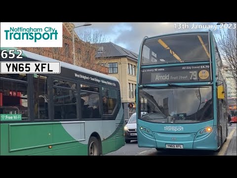 Nottingham City Transport: 652 on Turquoise Line 79 | Scania N230UD | (UK Bus Ride #81)