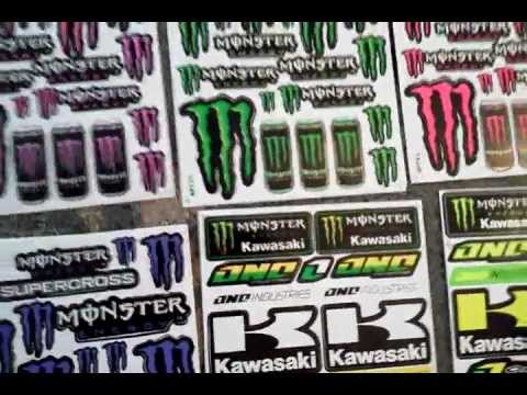 MONSTER ENERGY DRINK STICKERS ROCKSTAR FOX RACING DECAL SHEET PINK BLUE RED GREEN