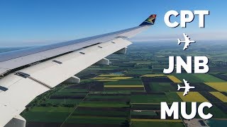 South African Airways flight from South Africa to Germany travel vlog (Cape Town - Joburg - Munich)