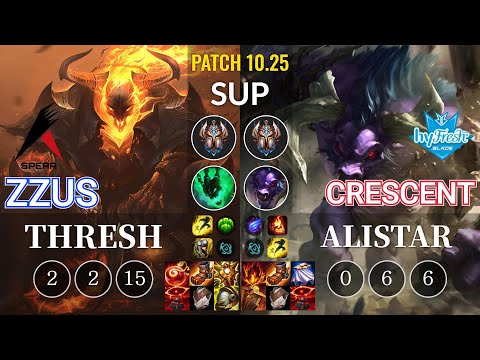 ASP Zzus Thresh vs hyF Crescent Alistar Sup - KR Patch 10.25