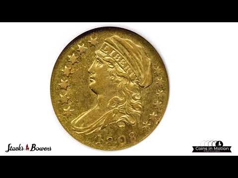 1808 Capped Head Left Quarter Eagle. BD-1, the only known dies. Rarity-4. AU-53 (NGC). CMQ.