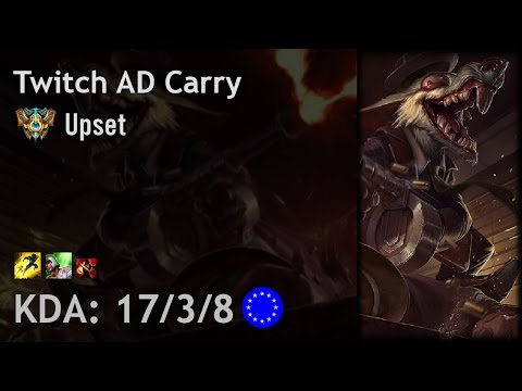 Twitch AD Carry vs Xayah - Upset - EUW Challenger Patch 7.8
