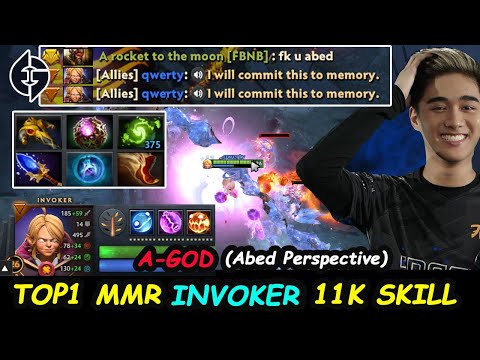 TOP1 MMR MIDLANE PRO SKILLPLAY EG Abed [Invoker KID] A-GOD INSANE COMBO  Dota 2 pro Gameplay